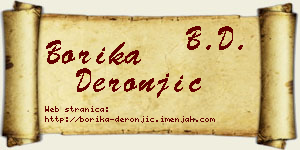 Borika Deronjić vizit kartica